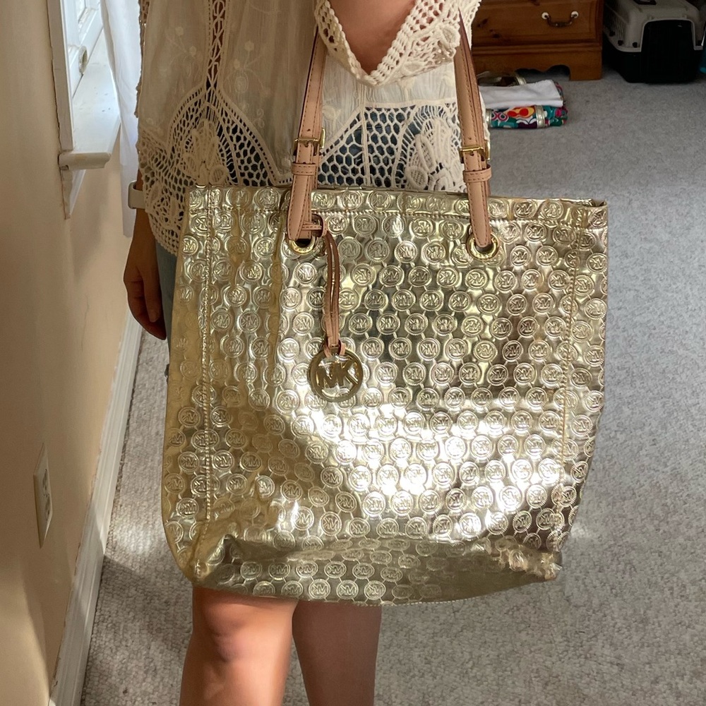 Gold Michael Kors Tote Bag